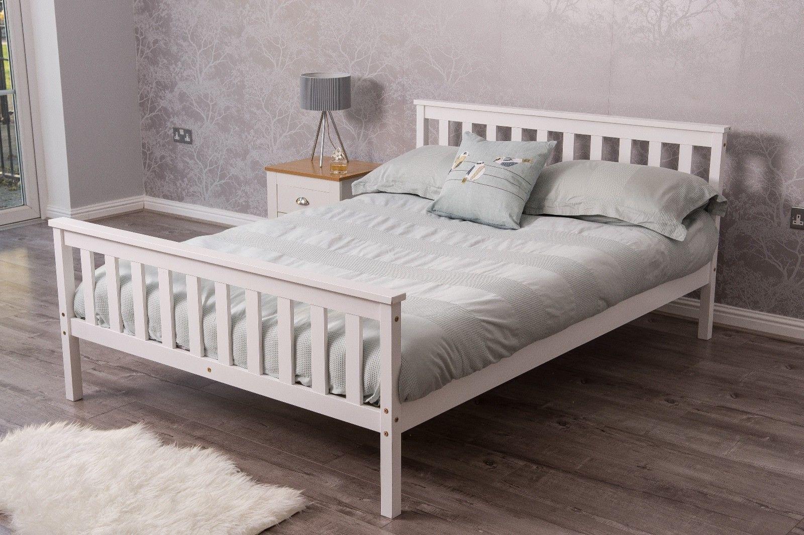 Small Double Bed Pine 4ft6 Double Bed Wooden Frame | CosmoBuy